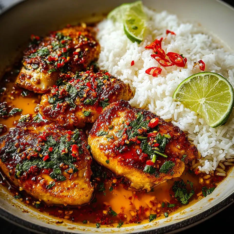Spicy Maple Chicken & Coconut Rice