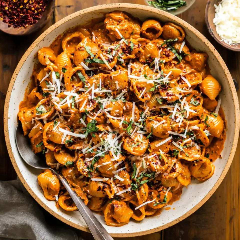 A close look at Spicy Pesto Pasta alla Vodka