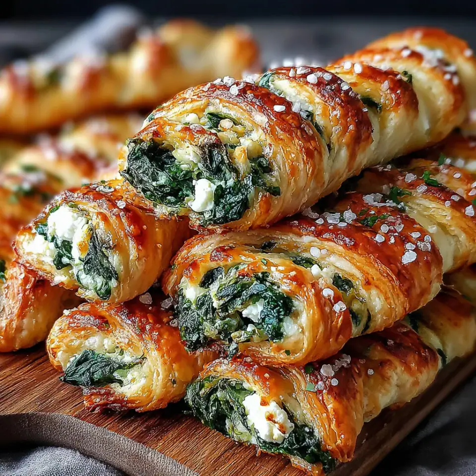 A close look at Spinach & Feta Puff Pastry Twists