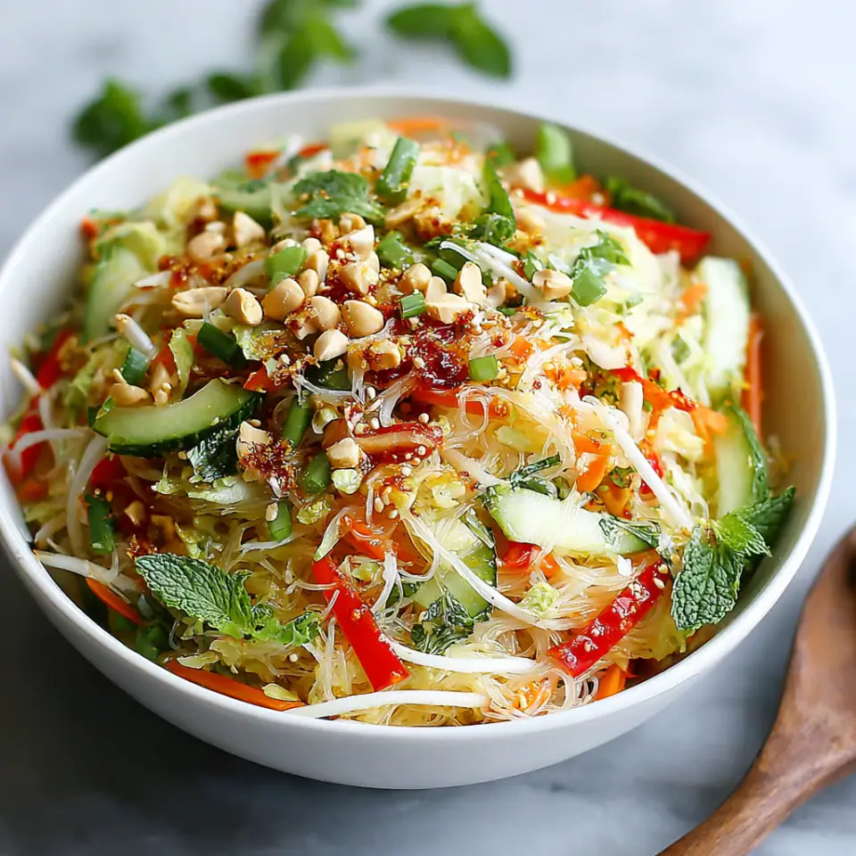 Spring Roll Salad with Spicy Ginger Dressing