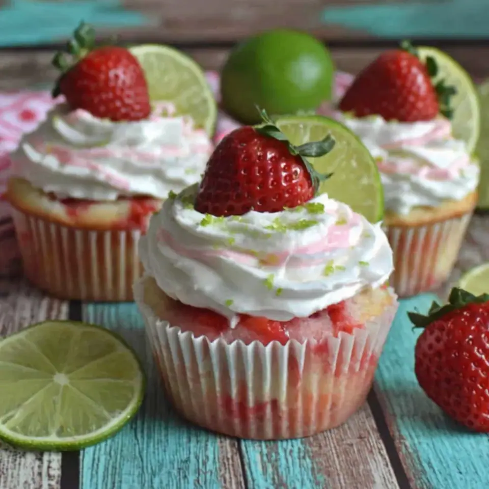 Strawberry Margarita Cupcakes, ready to serve