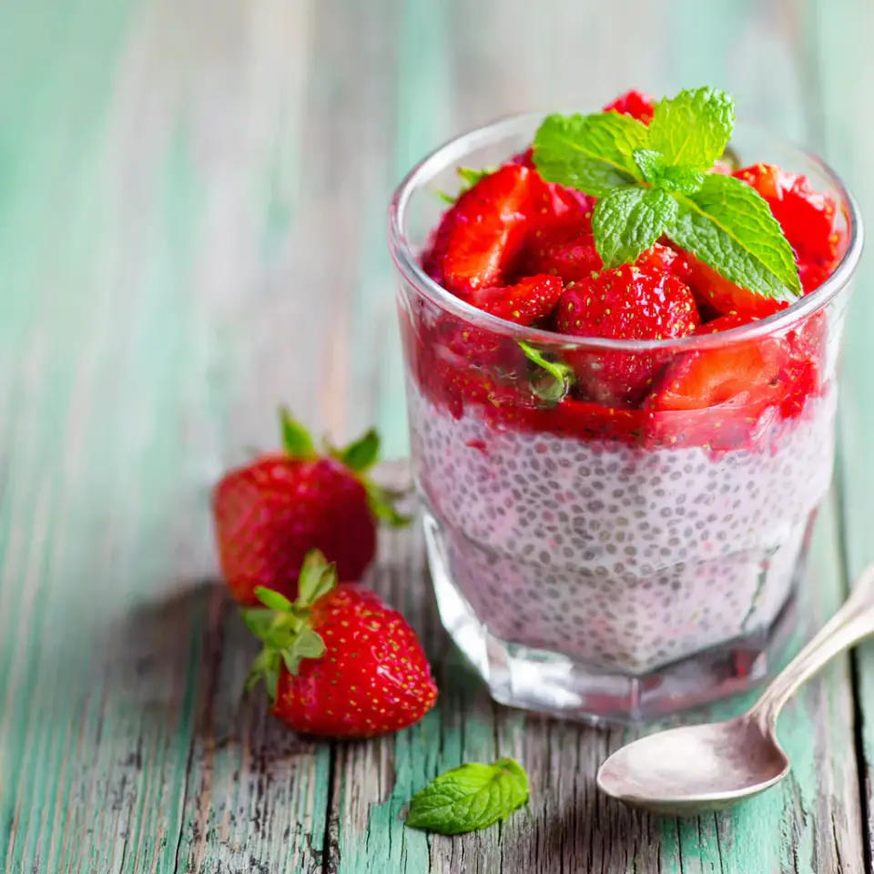 A close look at Strawberry Pink Chia Pudding