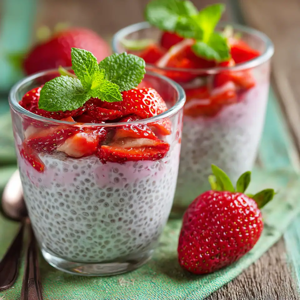 Strawberry Pink Chia Pudding