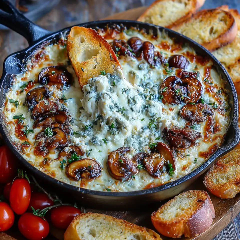 A close look at Stuffed Mushroom Dip