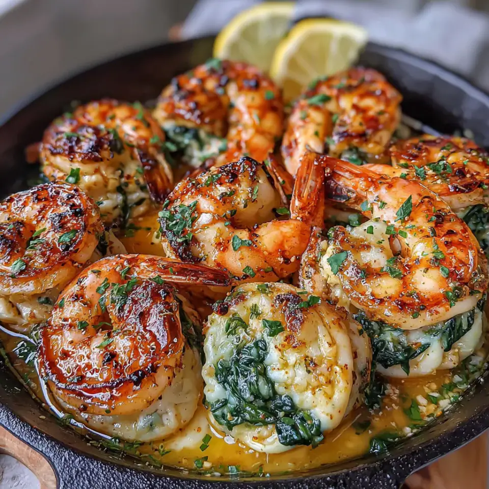 Stuffed Shrimp served on the table