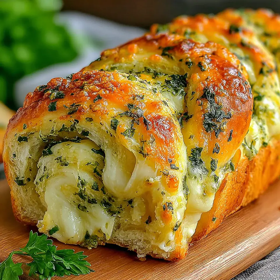 Swirled Garlic Herb And Cheese Bread