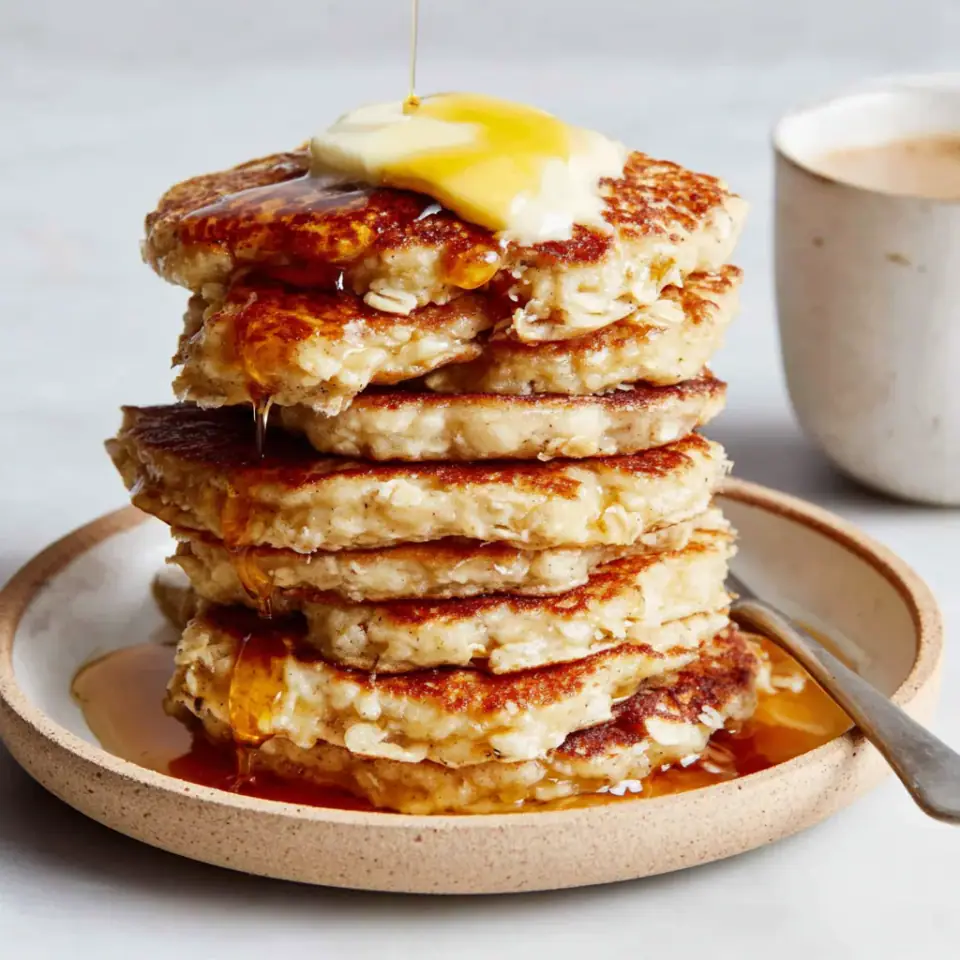 A close look at Easy Oatmeal Pancakes