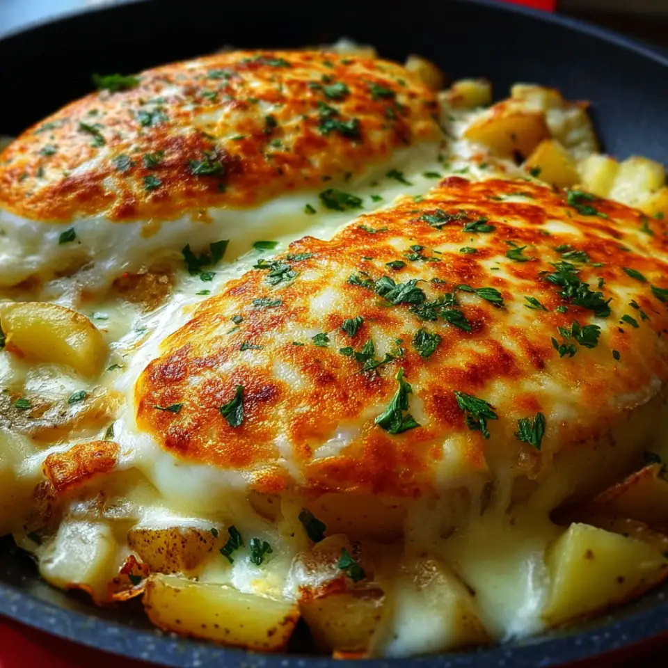 Potato Fritters with Chicken, Vegetables and Cheese