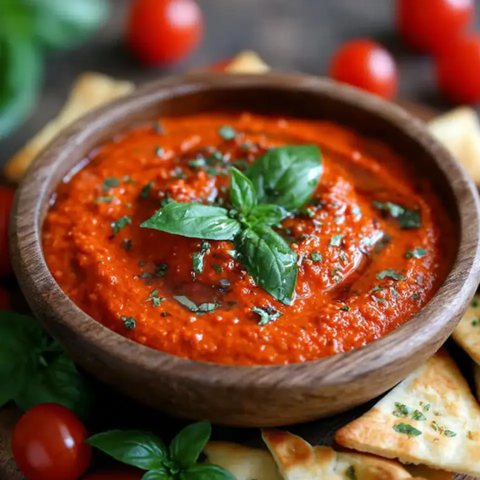 Tomato Basil Dip, ready to serve