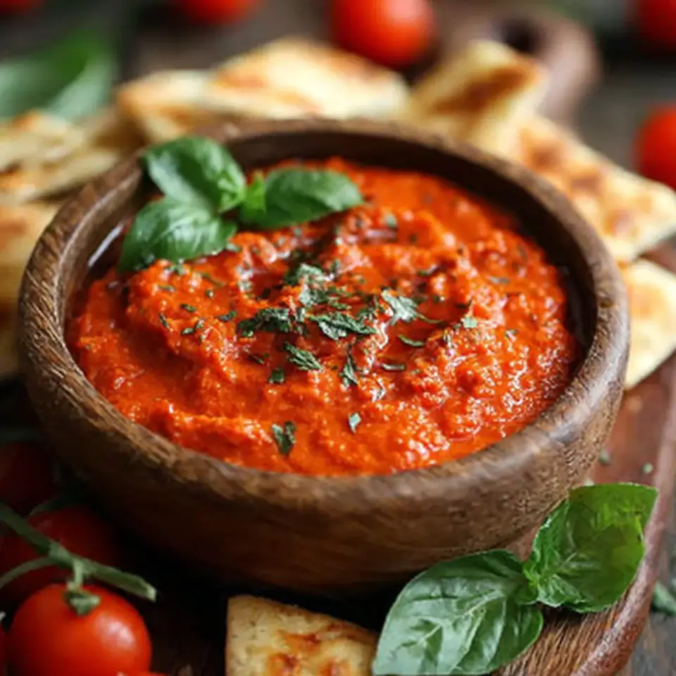 A close look at Tomato Basil Dip