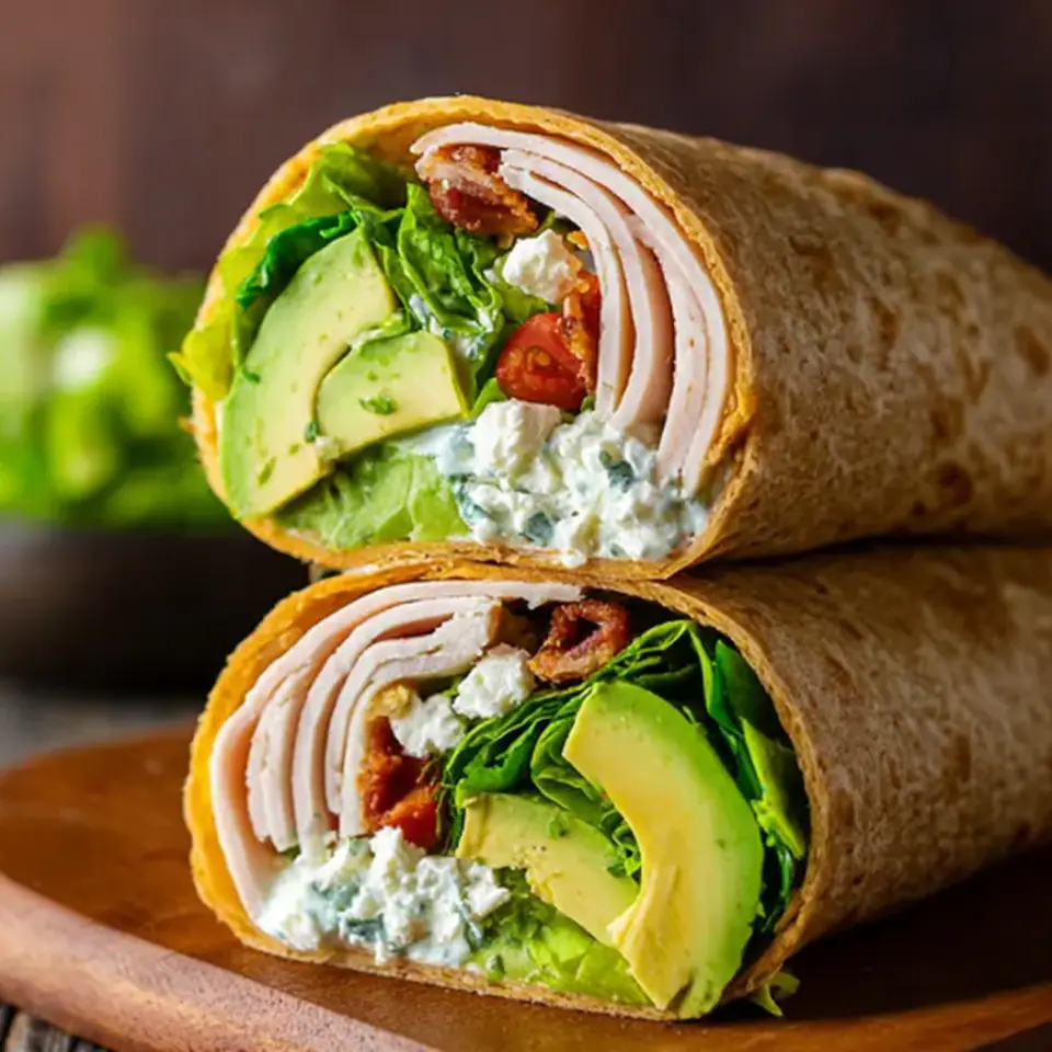 Turkey Avocado Wrap, ready to serve