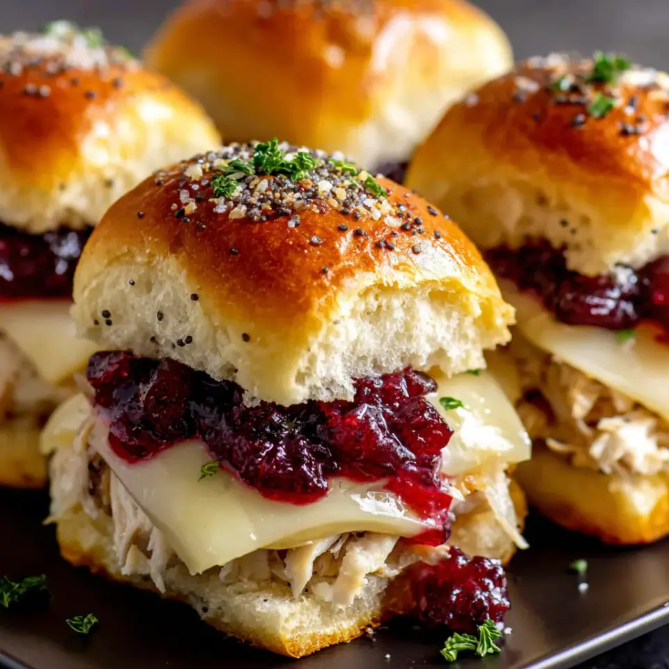 Turkey Cranberry Sliders, ready to serve