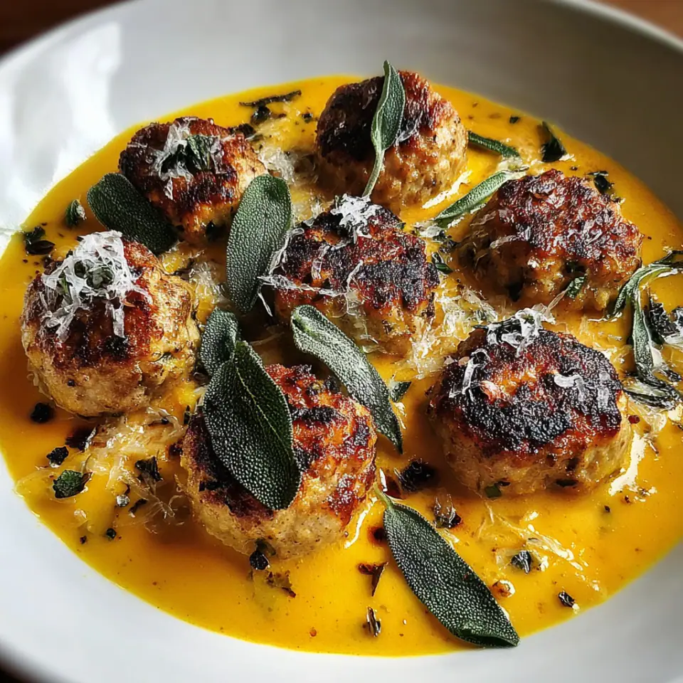 Turkey Meatballs in Pumpkin Sage Sauce