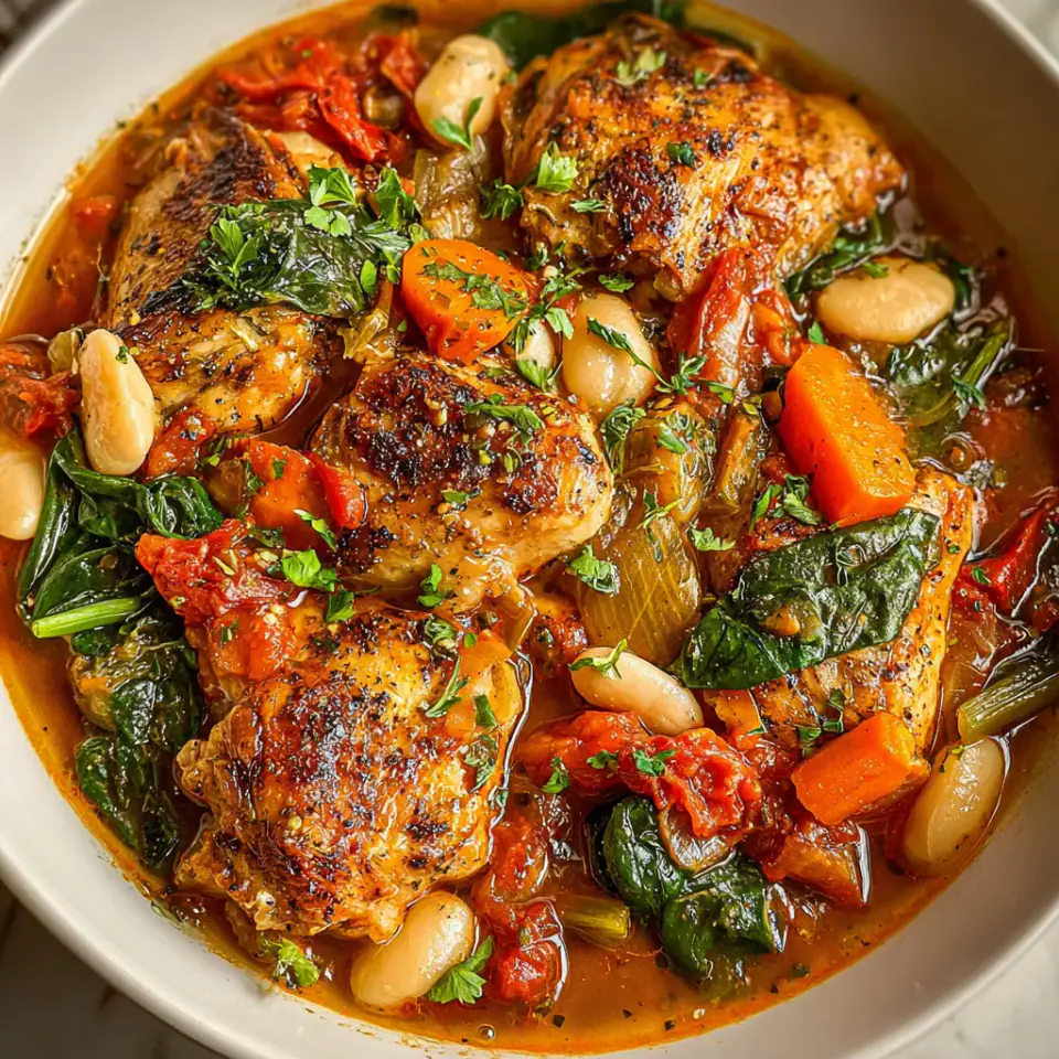 A close look at Tuscan Slow Cooker Chicken Stew