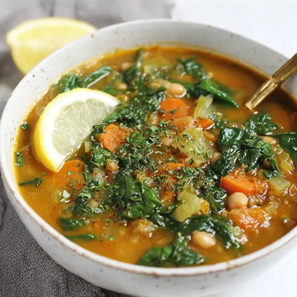 Tuscan Veggie Detox Soup Recipe served on the table