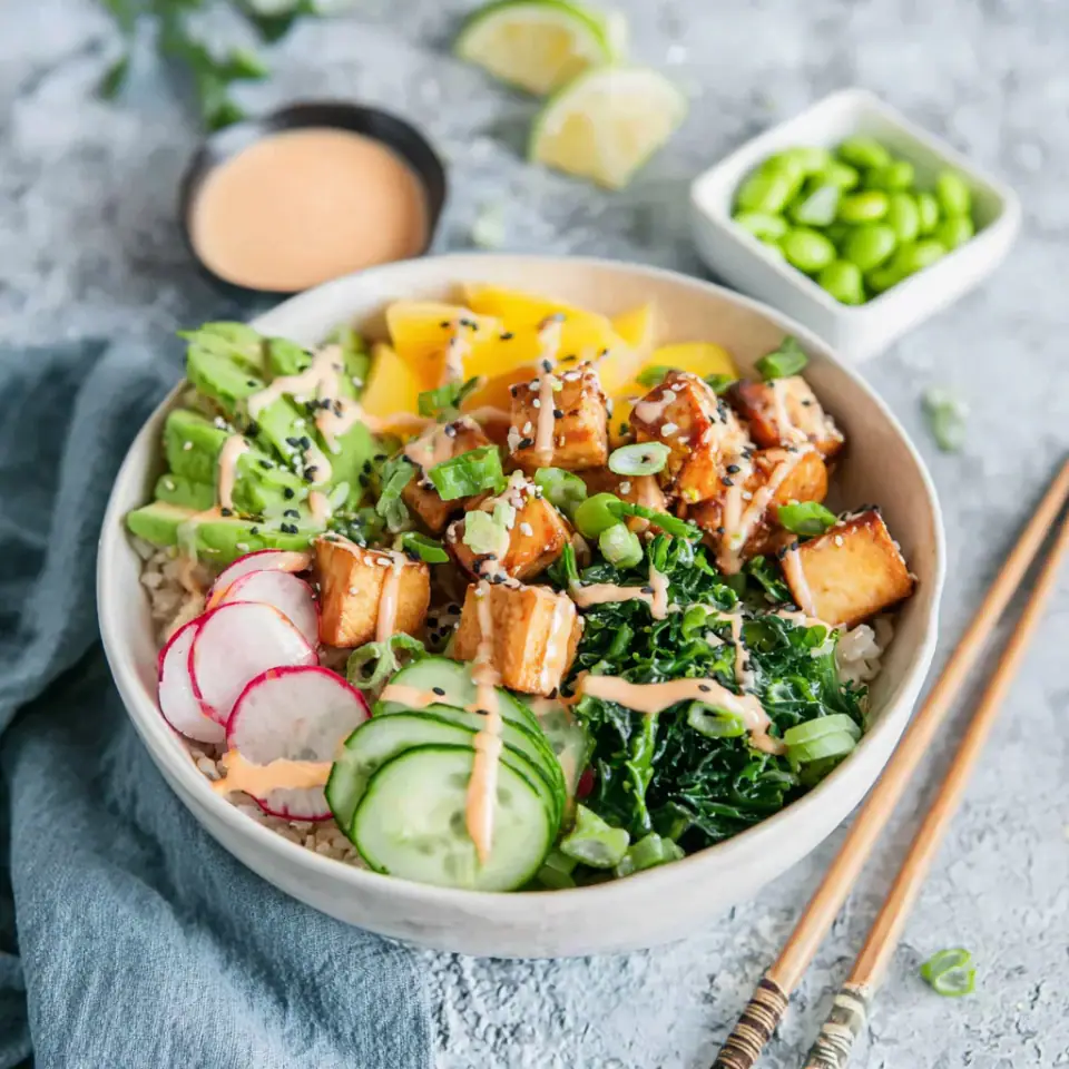 Vegan Poke Bowls, ready to serve