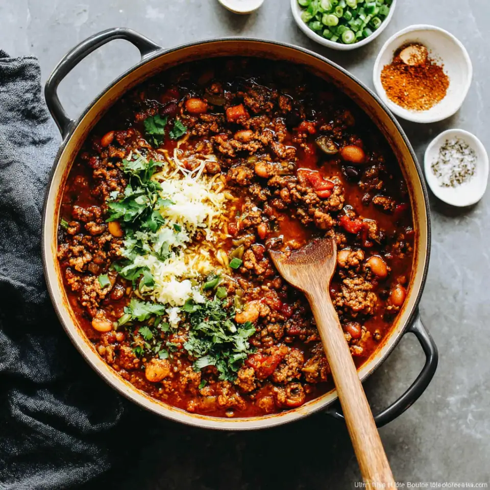 Vegetarian Chili served on the table