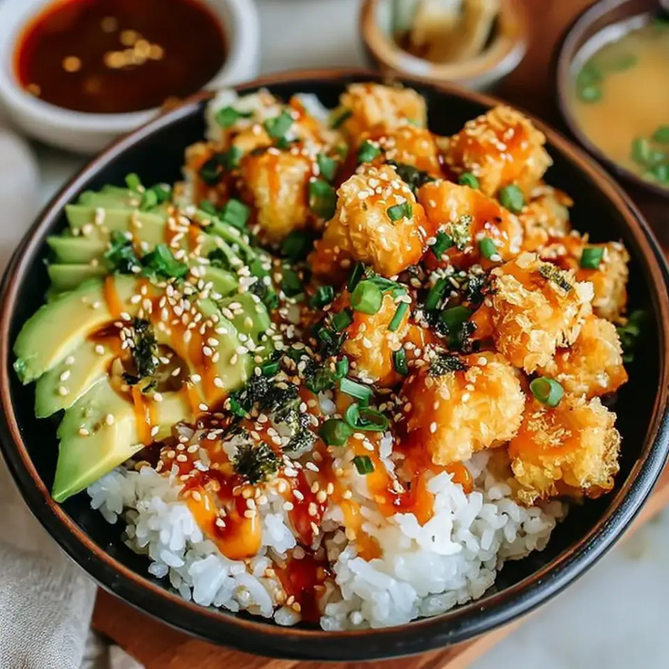 Vegetarian Crunchy Roll Sushi Bowls, ready to serve