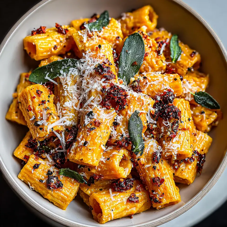 A close look at Sweet Potato Pasta with Goat Cheese and Sage