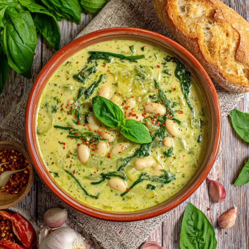 White Bean Pesto Soup