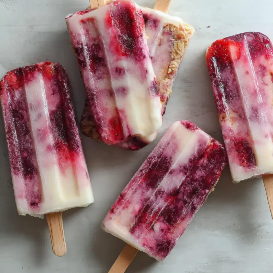 Yogurt Breakfast Popsicles, ready to serve
