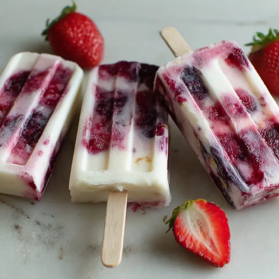 Yogurt Breakfast Popsicles served on the table