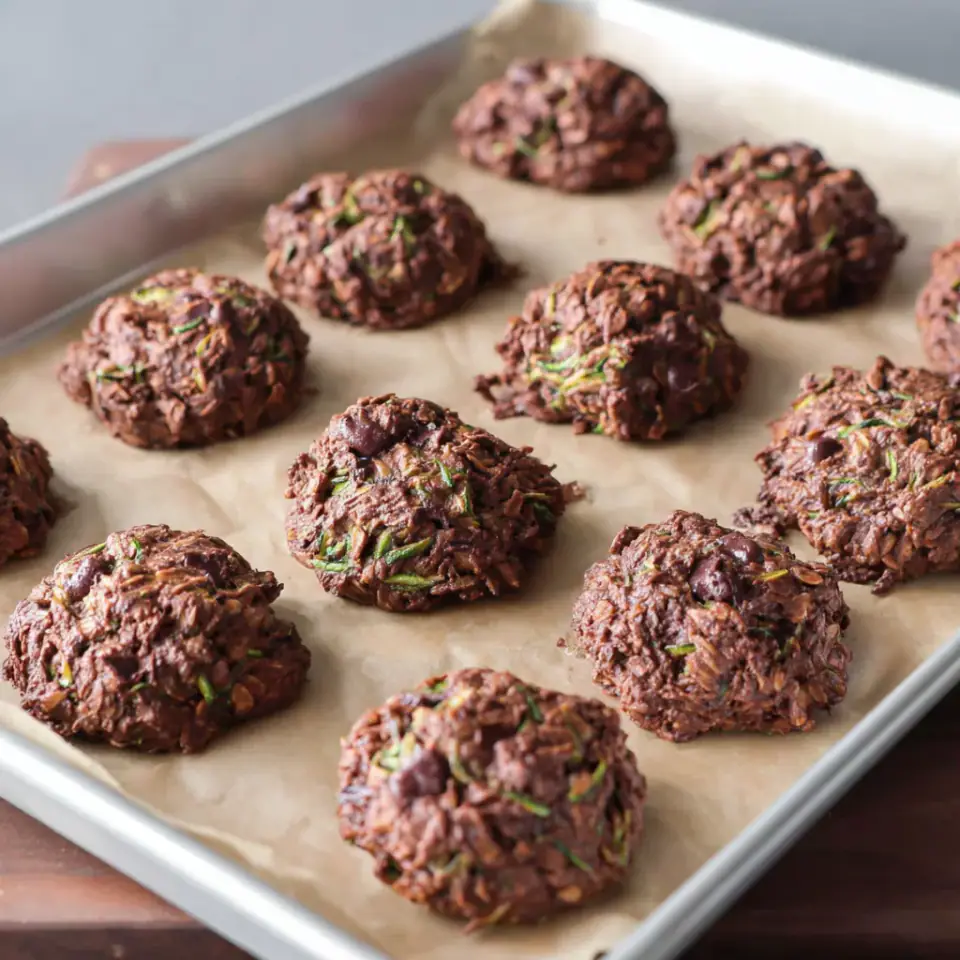 Zucchini Chocolate Breakfast Cookies, ready to serve