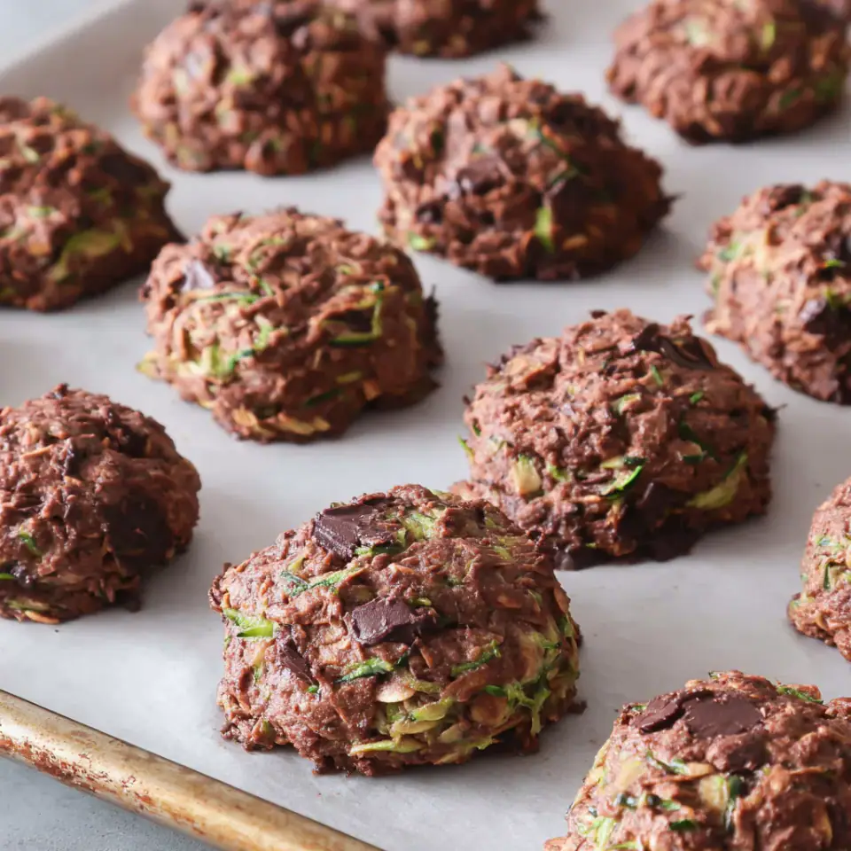 A close look at Zucchini Chocolate Breakfast Cookies