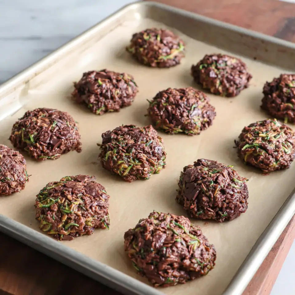 Zucchini Chocolate Breakfast Cookies served on the table