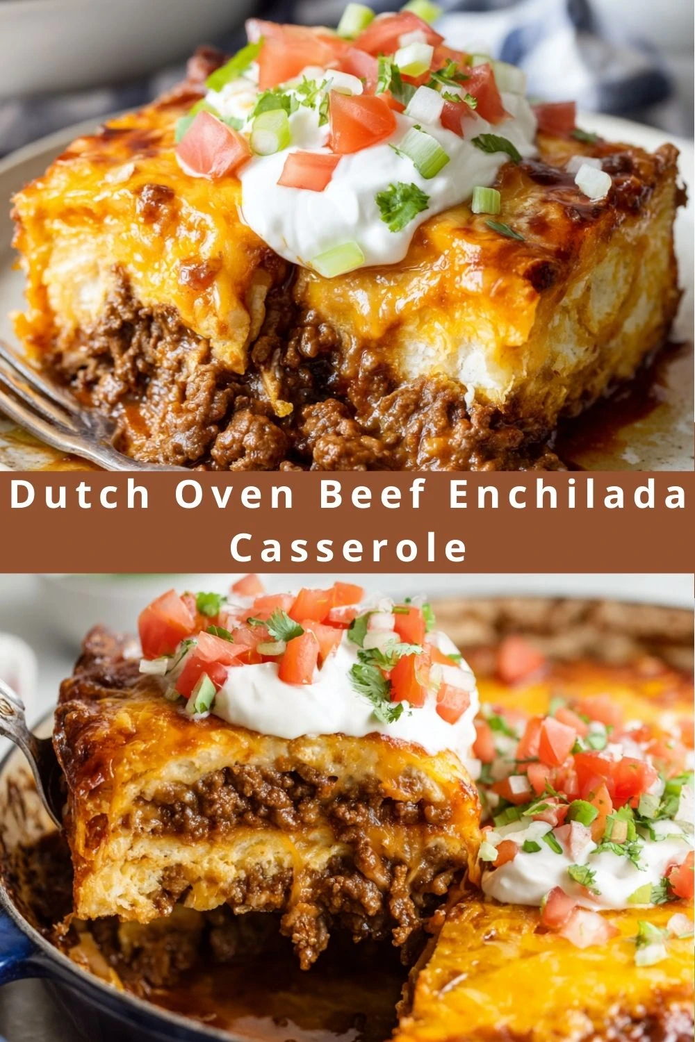 Dutch Oven Beef Enchilada Casserole
