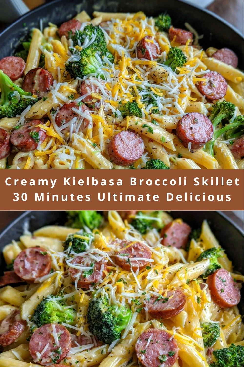 Creamy Kielbasa Broccoli Skillet