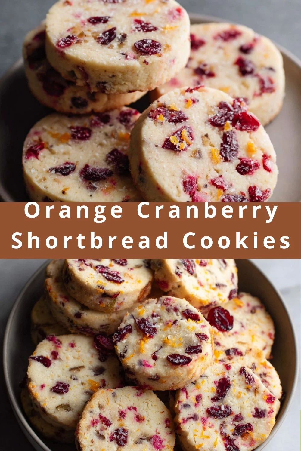 Orange Cranberry Shortbread Cookies