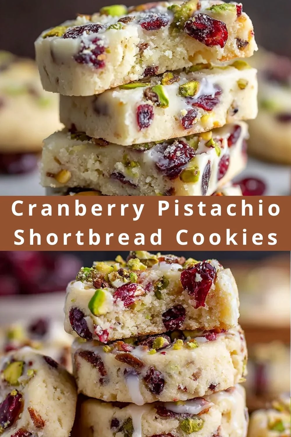 Cranberry Pistachio Shortbread Cookies