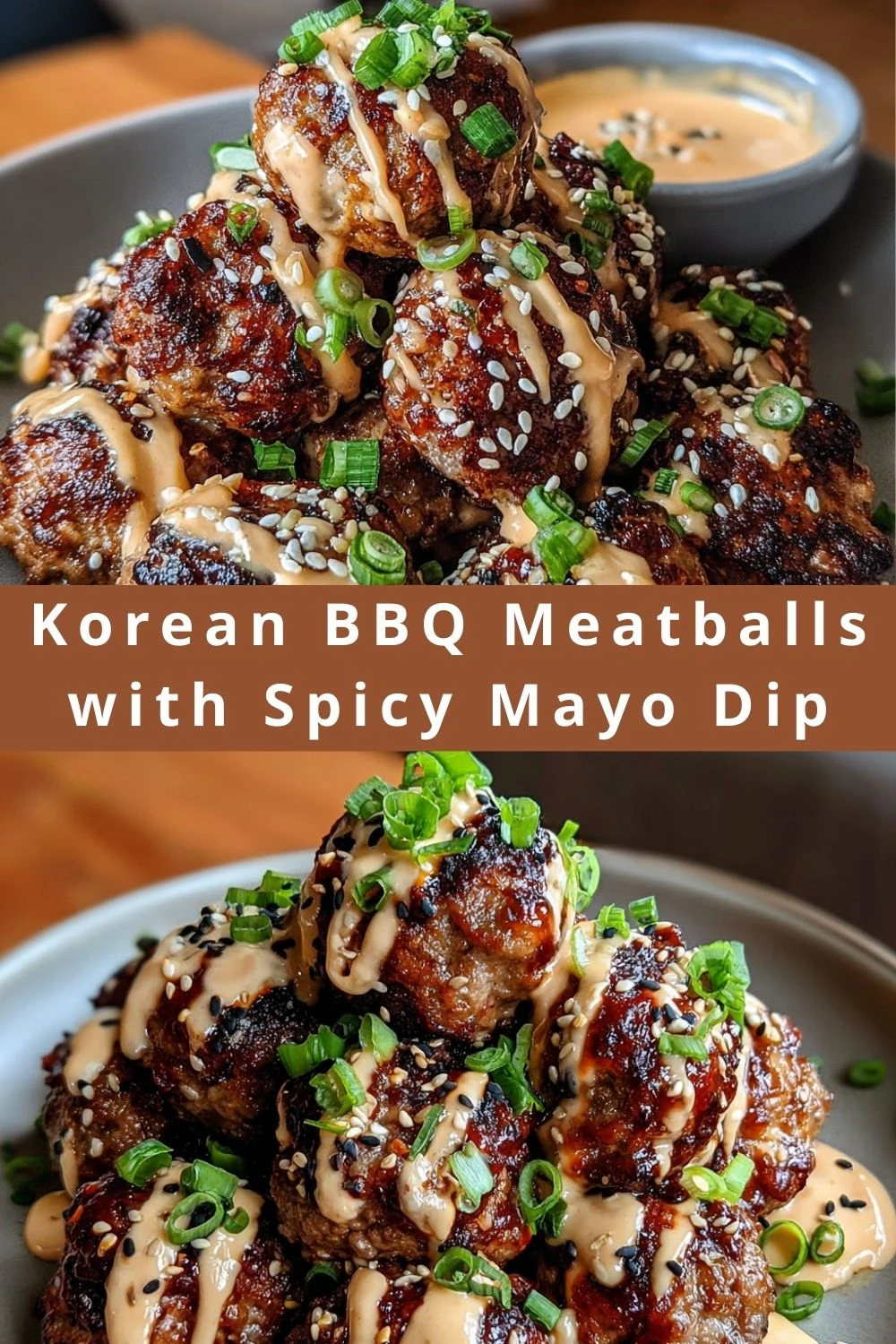 Korean BBQ Meatballs with Spicy Mayo Dip