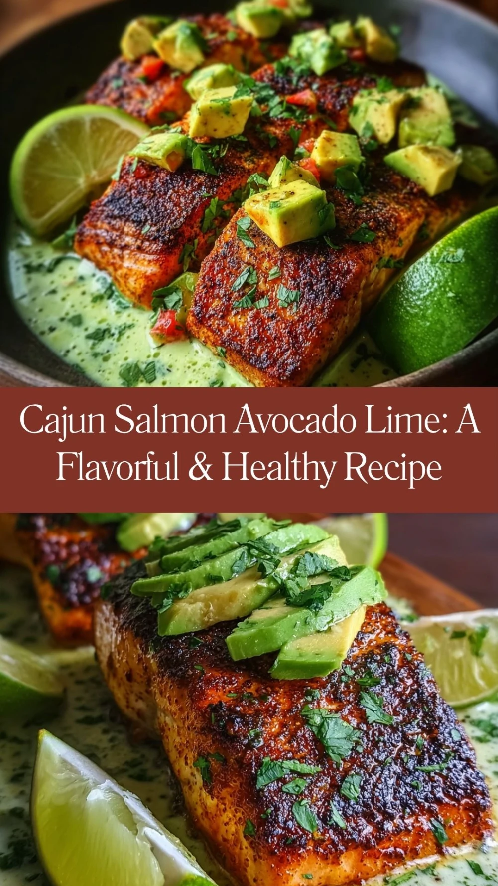 Cajun Salmon with Zesty Avocado Lime Crema