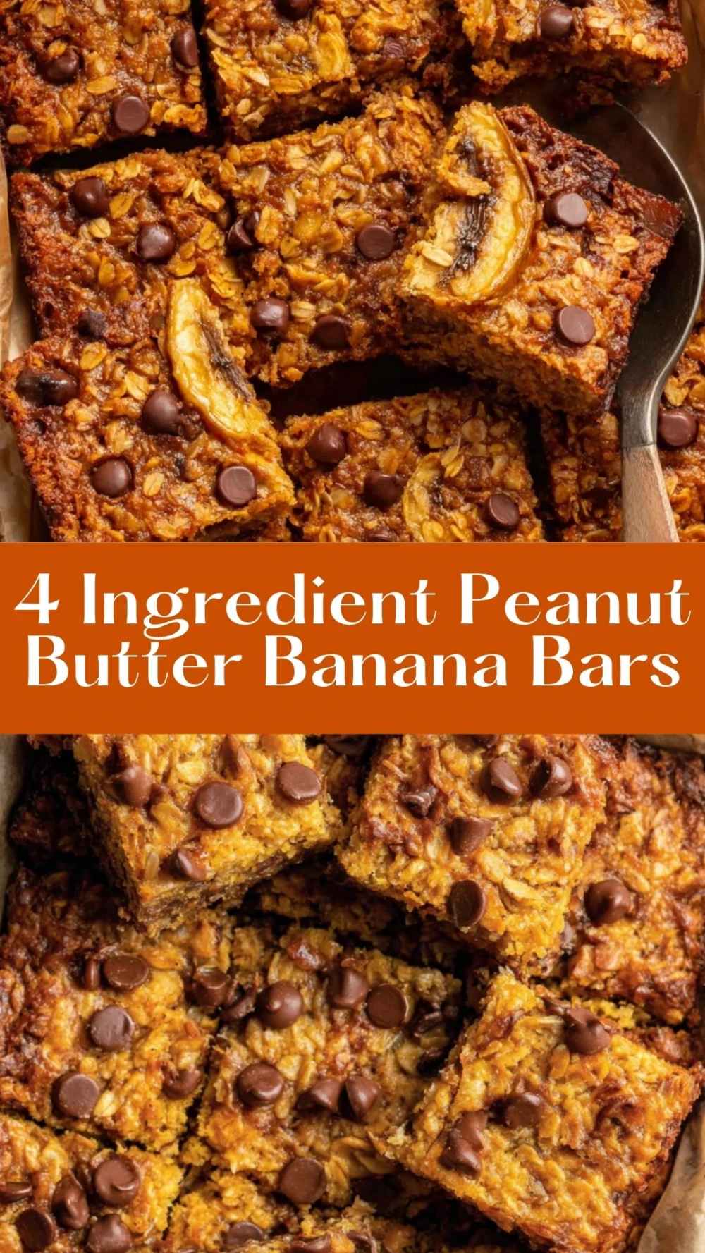 4 Ingredient Peanut Butter Banana Bars