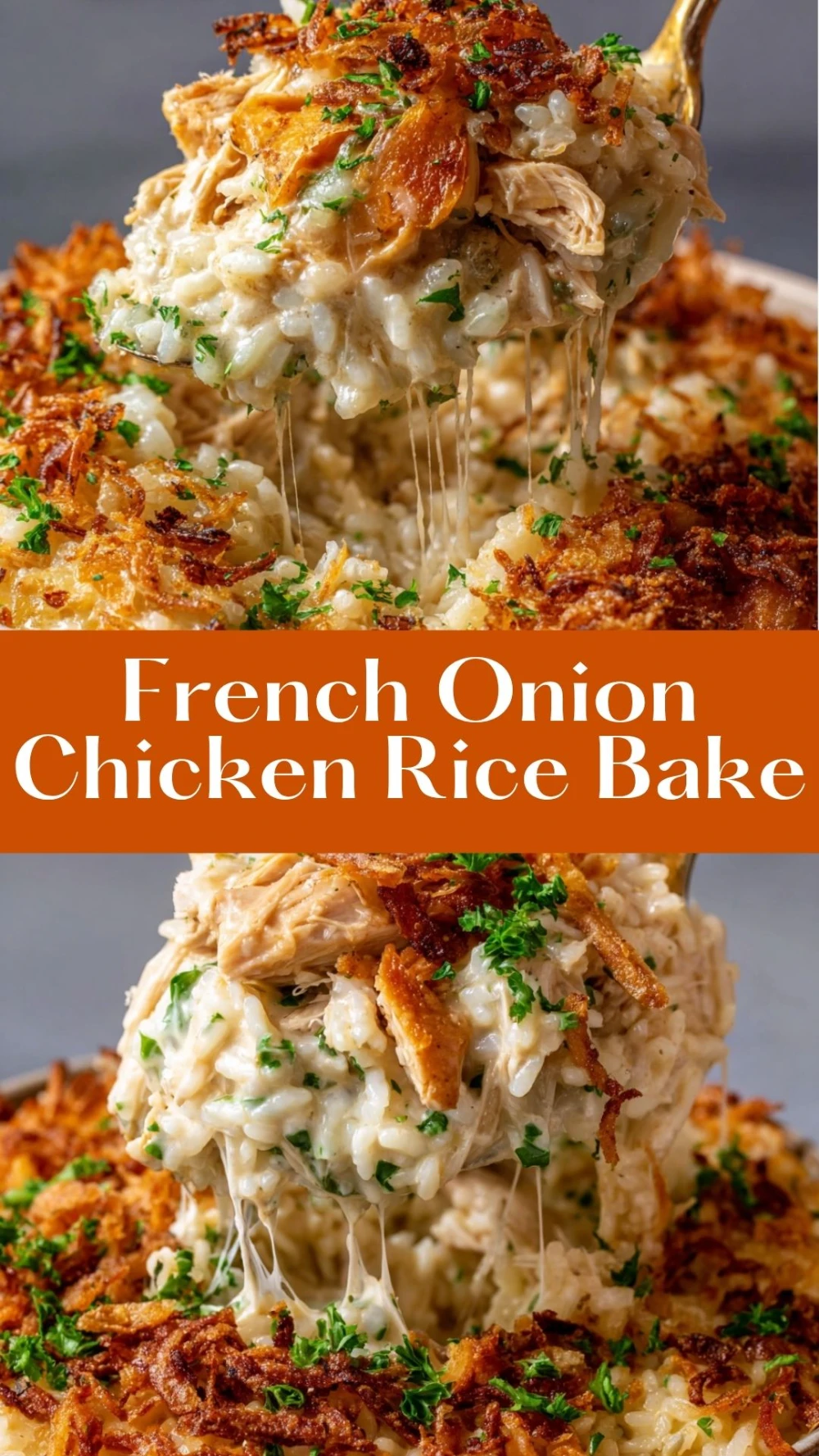 French Onion Chicken Rice Bake
