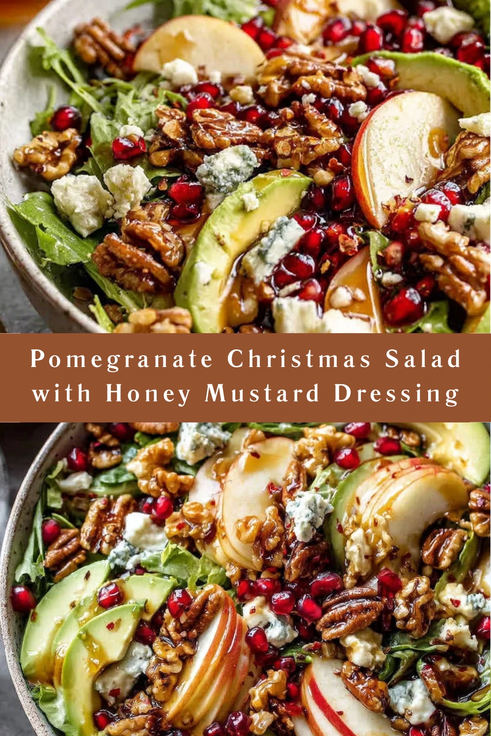 Pomegranate Christmas Salad with Honey Mustard Dressing