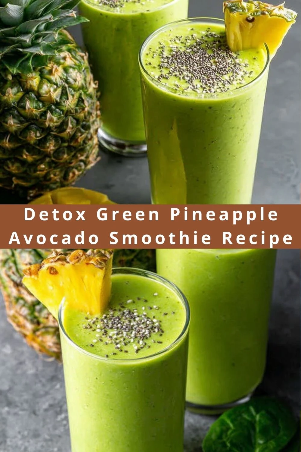 Detox Green Pineapple Avocado Smoothie Recipe