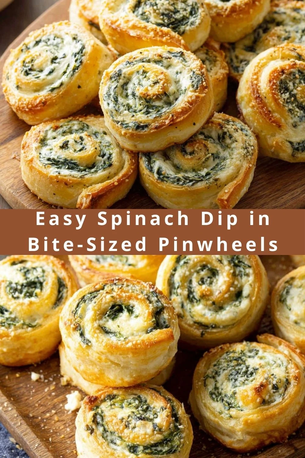 Easy Spinach Dip in Bite-Sized Pinwheels