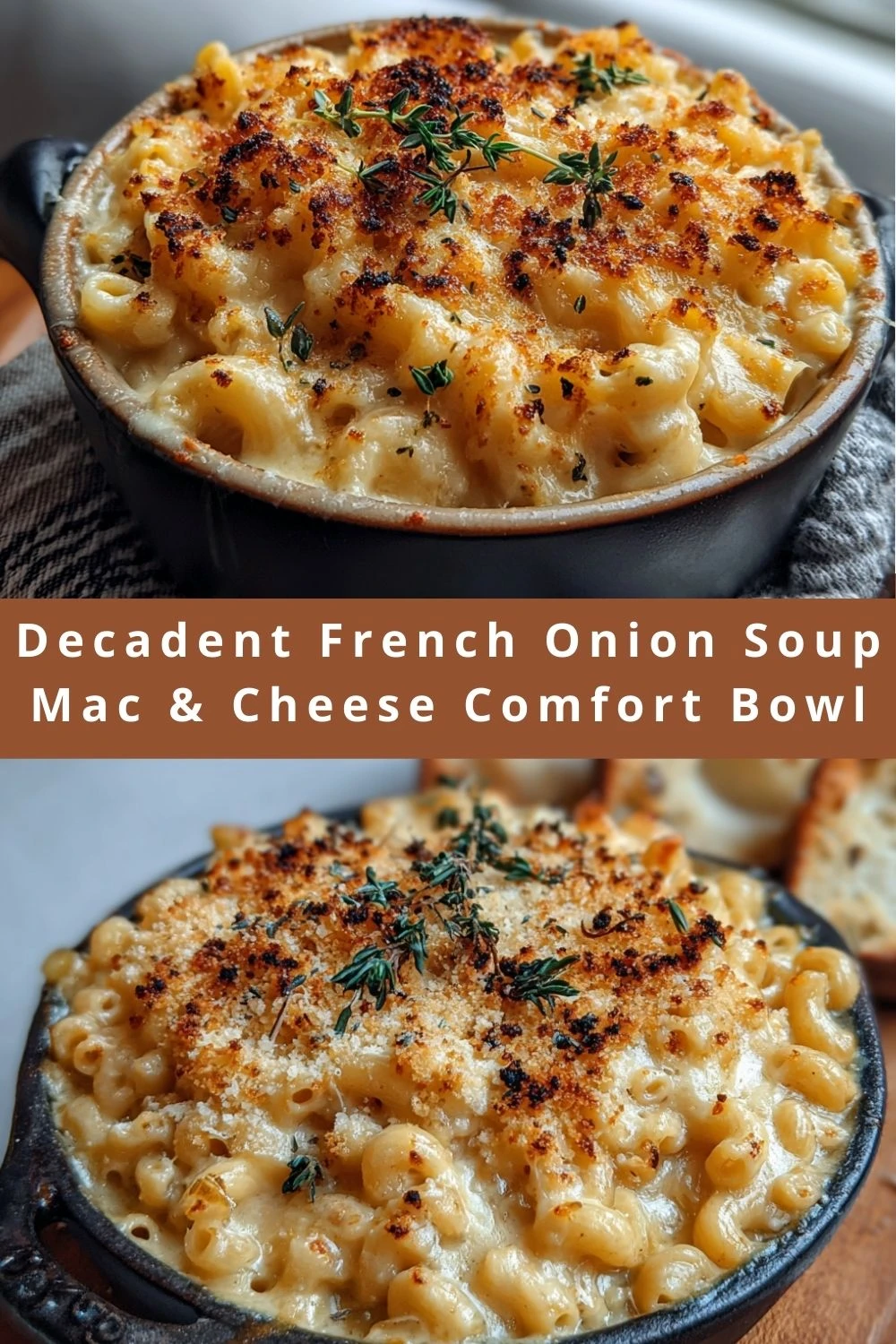 Decadent French Onion Soup Mac & Cheese Comfort Bowl