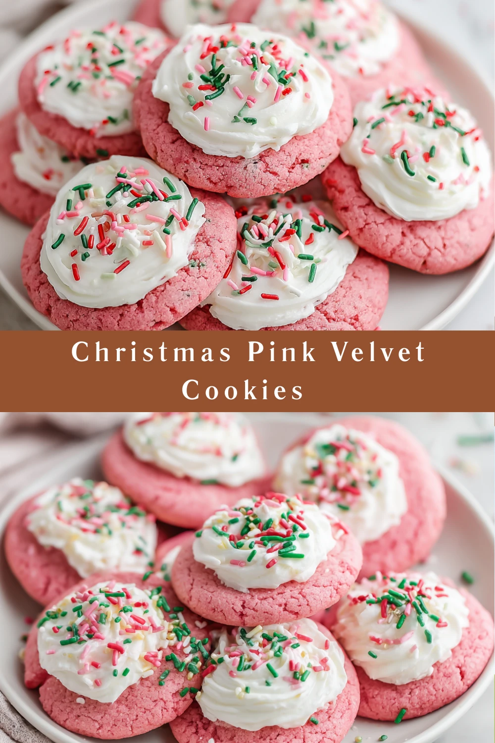 Christmas Pink Velvet Cookies 