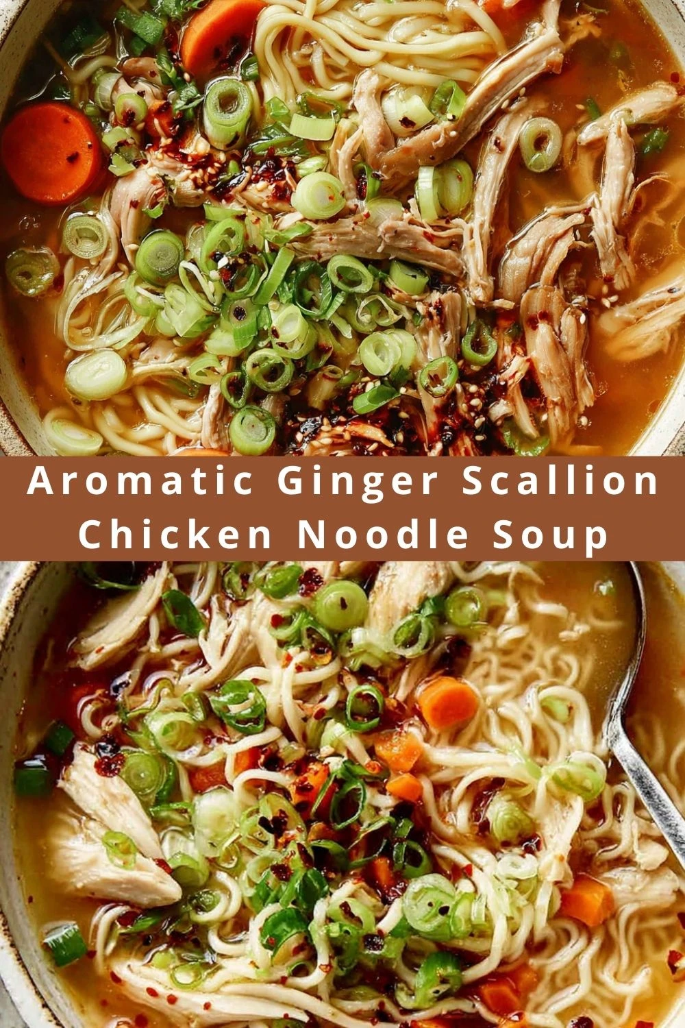 Aromatic Ginger Scallion Chicken Noodle Soup