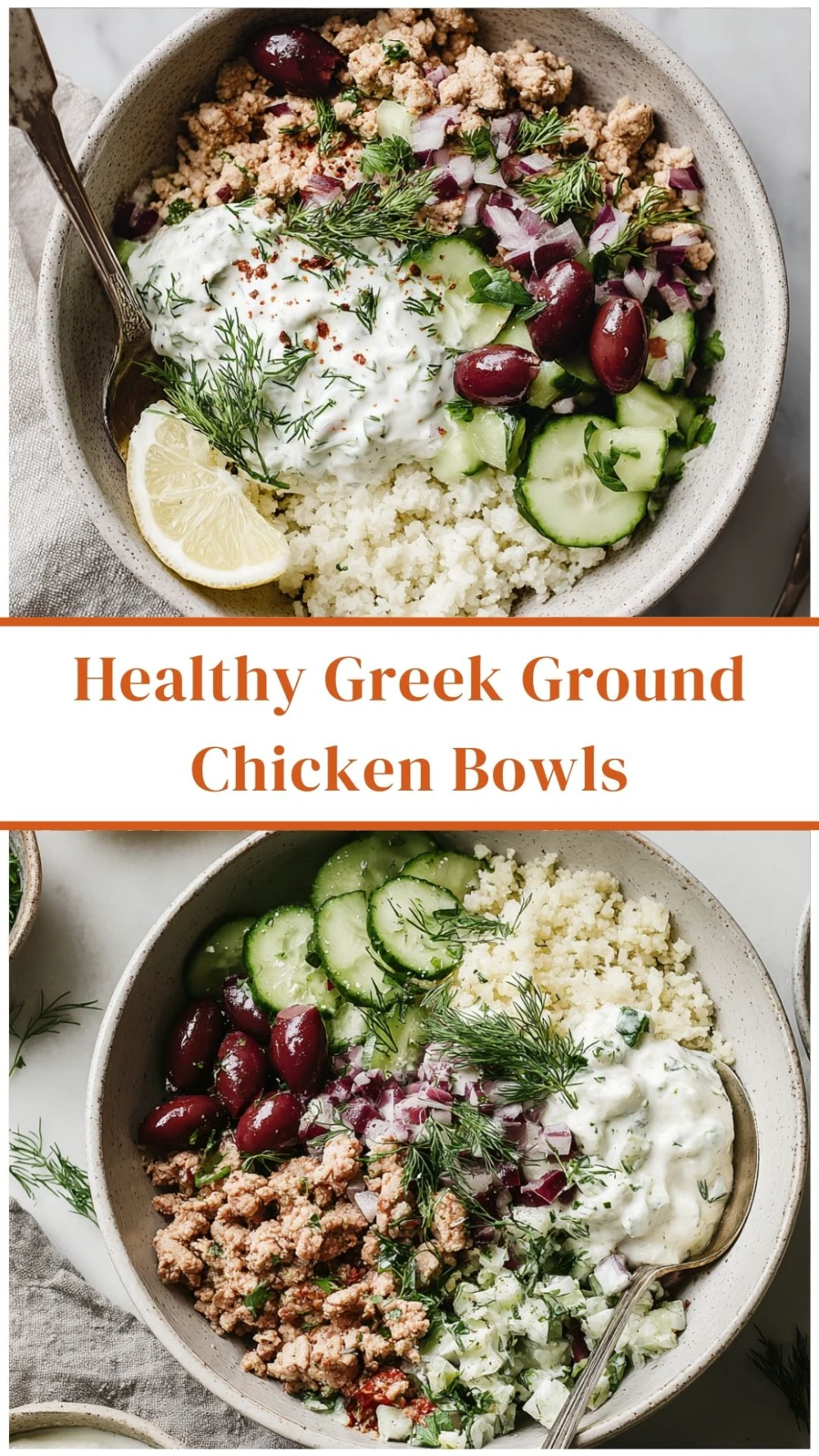 Healthy Greek Ground Chicken Bowls
