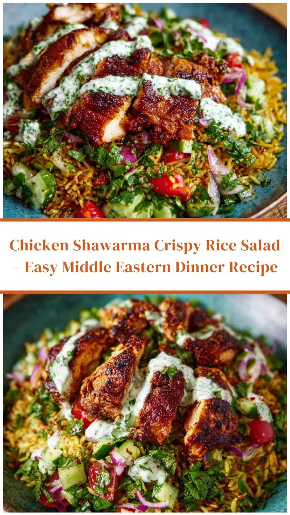 Chicken Shawarma Crispy Rice Salad – Easy Middle Eastern Dinner Recipe