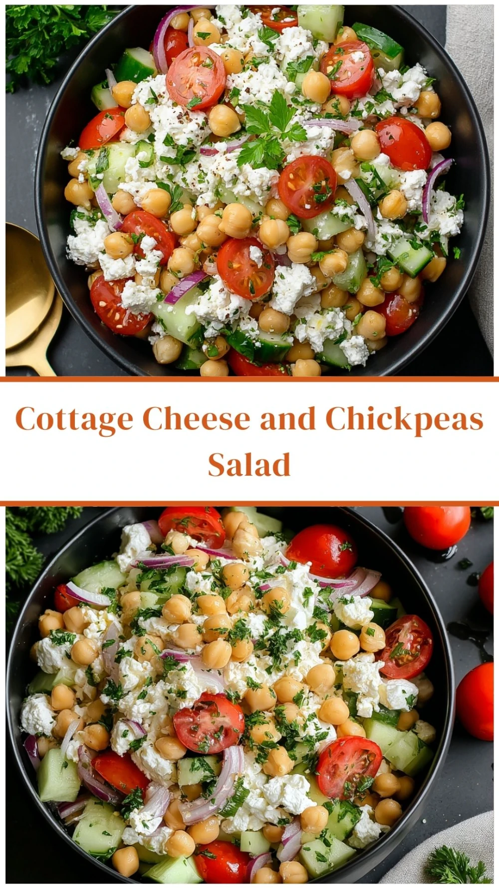 Cottage Cheese and Chickpeas Salad