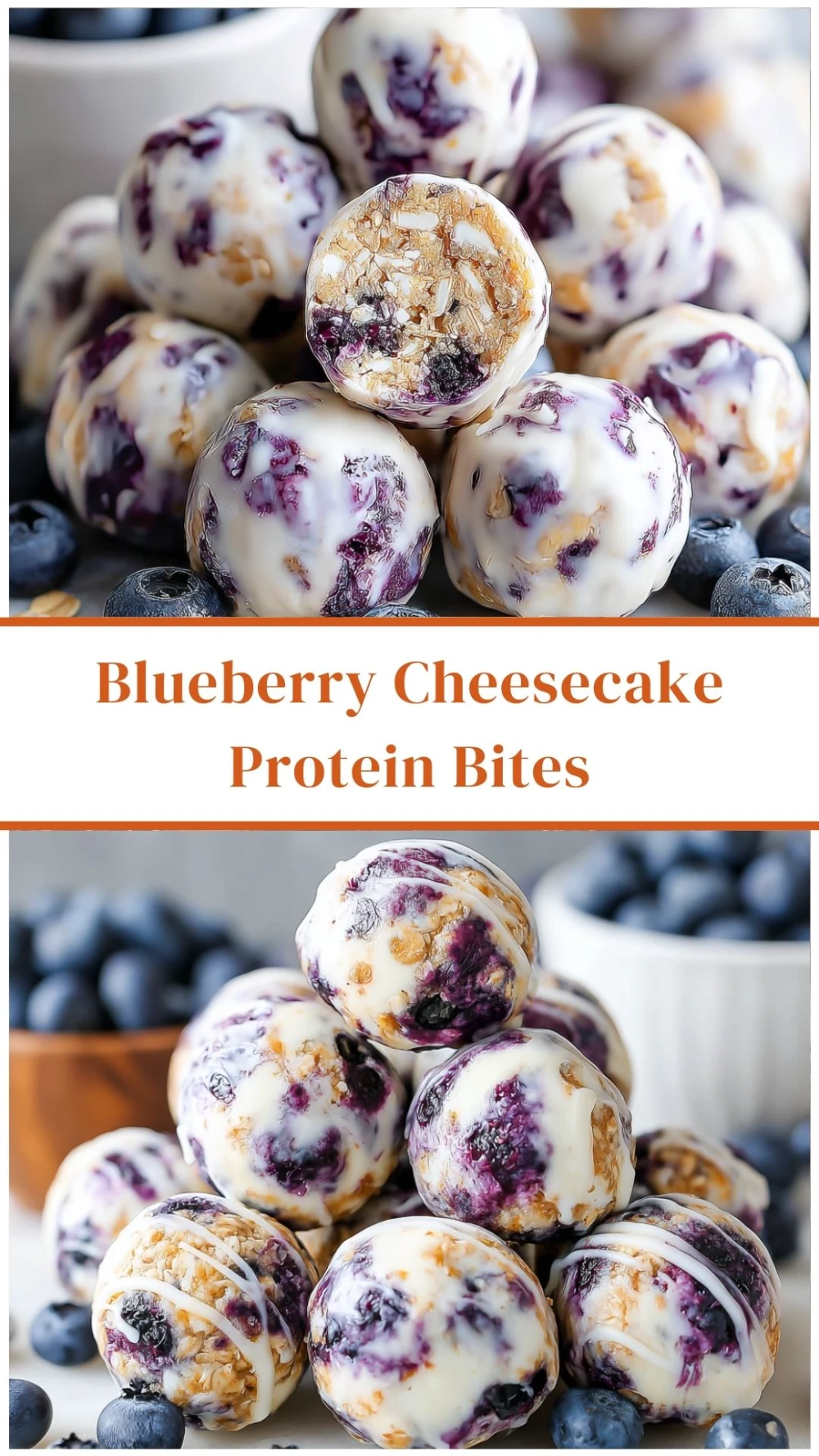 Blueberry Cheesecake Protein Bites
