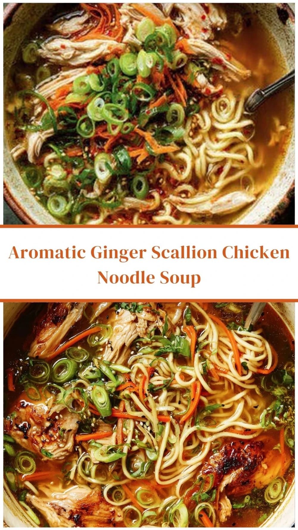 Aromatic Ginger Scallion Chicken Noodle Soup