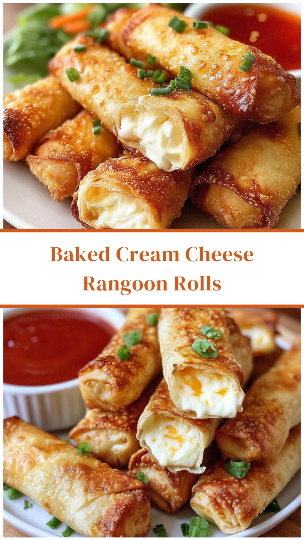 Baked Cream Cheese Rangoon Rolls