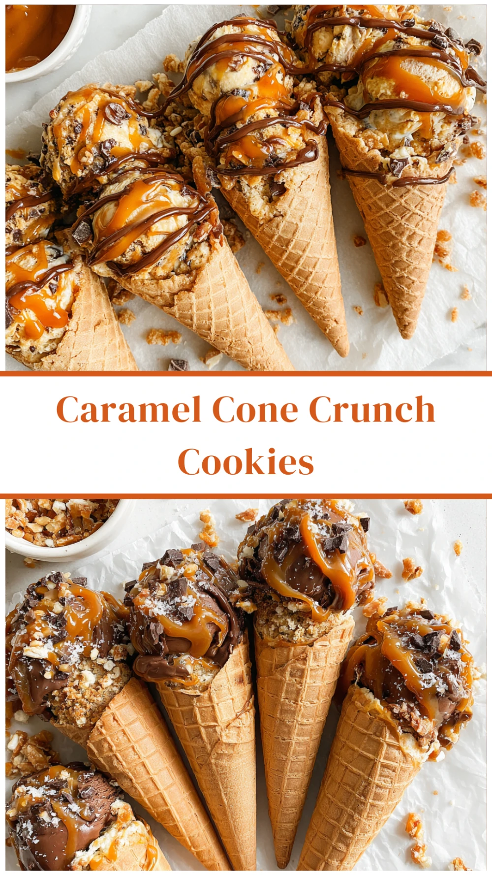 Caramel Cone Crunch Cookies